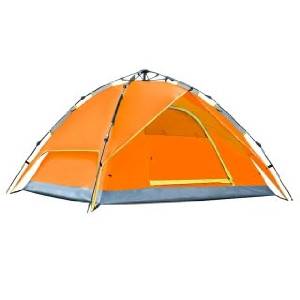 easyshop New 3-4 Person Honeycomb Texture Waterproof Folding Automatic Camping Tent Orange