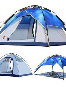 Ling@ Ultraviolet Resistant / Rain-Proof / Well-ventilated Oxford / Polyester One Room Tent Blue