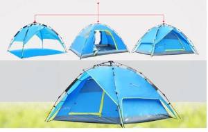 4 Season 4 Person Camping Tent 2-layer Instant Pop Up Tent Windproof Outdoor