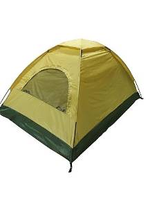 0.5 Cheap 2 Person Single Layer Camping Tents , earth yellow