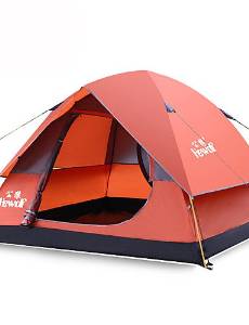 Hewolf Moistureproof Polyester One Room Tent For 3-4 Person Red , Red