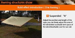 Outdoor Camping Traveling Survivor Awning Multi-Function Mat Folding PU Waterproof Portable Tent Shade Rain Shed Free Soldier