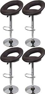 Cherry Queen 4 Brown PU Leather Modern Adjustable Swivel Barstools Hydraulic Chair Bar Stools