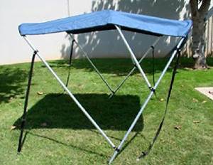 Cherry Queen 3 Bow BIMINI Top Boat Cover 6'L x 54"H x 79-84"W 1" Frame 600D Navy Blue w/ Boot