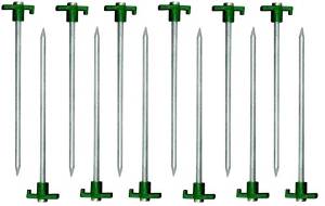 Generic YanHong-US3-151102-9 8yh2637yh Green Stopper Metal Tent Canopy es Pegs 10" New 12pc Heavy New 12pc Stakes Pegs 10" - Metal Ten Duty STEEL vy Duty S Green Stopper