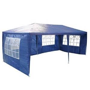 Durable 10' x 20' Outdoor Garden Wedding Party Patio Tent Waterproof Polyethylene Cover 4 Sidewalls Screen Blue for Equipment Sport Camping Hiking Sun Shelters