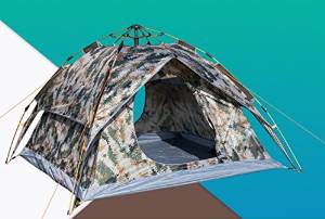 Outdoor 3-4 persons with double dual-use automatic Camo wind rain tent anti-UV tent camping tent
