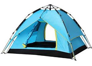 Double camping trip camping beach tent double storm-proof aluminum Rod posted mixed colors, blue, grass green