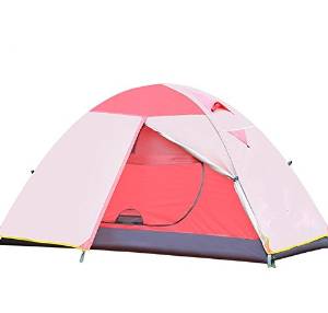 Outdoor products rain single double layer aluminum pole tent camping tent yellow-red