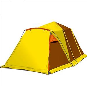 More than double in one room one Hall automatic waterproof camping tent yellow