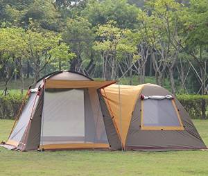 Bedroom 3 person 4 person camping tent Army Green more than double tents equipped with yellow blue