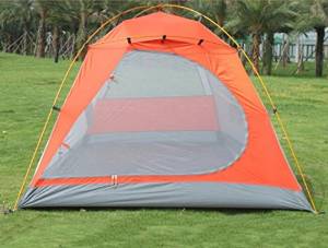 Outdoor aluminum double camping tents 2-3 people speed up Orange
