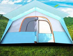 Outdoor and 8-12 double-layer water-resistant sunscreen two bedroom family driving picnic camping tents