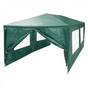 20'x10' Feet 6 Window Sidewalls Wedding Party Tent Tarps Gazebo Screen Green w/ Rope Stake Metal Tube Top Cover for Recreational Activities Outdoor Patio Canopy Sun Shelters