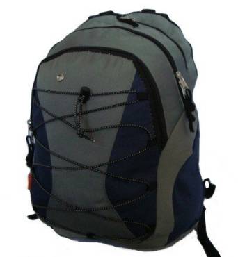 DDI 703125 Backpack Mwith 3 compartment 1 CD pouch 18.5x 12x9 Navy-Grey. Case Of 24