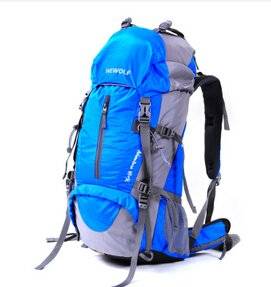 Mountaineering Bag Waterproof Outdoor Cycling Backpack Travel Folding Bag Men and Women Sapphire 50 L