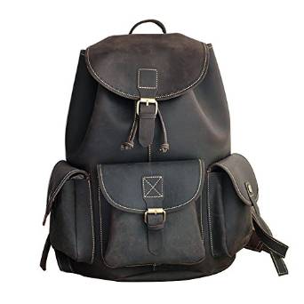 Genda 2Archer Genuine Leather Vintage Rucksack Backpack College Bag Travel Bag