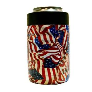 Patriotic Yeti Coolers Rambler Colster Beer Can Koozie - Insulated Stainless Steel Cup Mug Drink Holder (Flag Design)