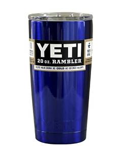 Intense Blue Yeti Coolers 20 oz Rambler Tumbler - Insulated Stainless Steel - Keeps your beverage hot or cold for hours