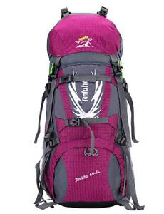 Professional Outdoor Sports Riding Camping Water Resistant Multifunction Shoulders Mountaineering Bags 55L+5L , orange