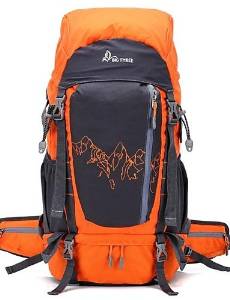 BIGTHREE Professional Outdoor Hiking Waterproof Nylon Mountaineering Backpack , orange