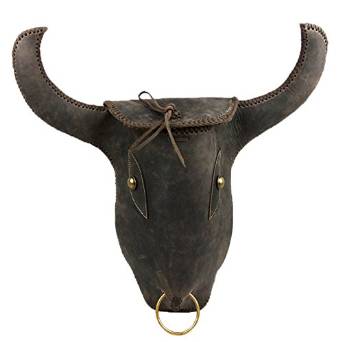 Genda 2Archer Novelty Cow Head Shaped Vintage Crazy Horse Leather Backpack Brown