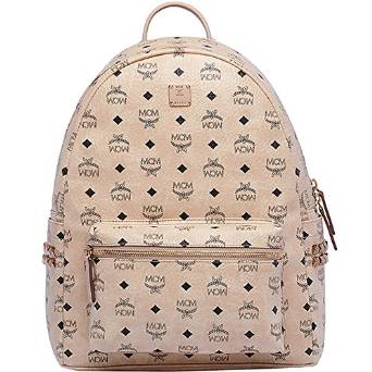 2016 SS MCM Authentic STARK Medium Backpack - Beige MMK6SVE38IG