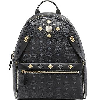 2016 SS MCM Authentic DUAL STARK Medium Backpack - Black MMK6SVE79BK