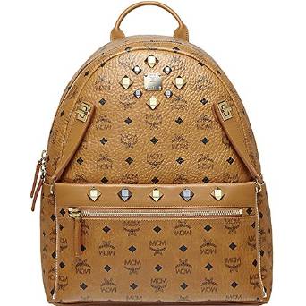 2016 SS MCM Authentic DUAL STARK Medium Backpack - Cognac MMK6SVE79CO