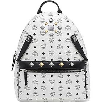 2016 SS MCM Authentic DUAL STARK Medium Backpack - White MMK6SVE79WT