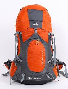 HuaXing Hewolf Multifunctional Hiking Leisure Sports Traveling backpack 75L 1575 Orange/Blue/Red