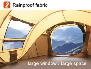 GAZELLER OUTDOORS Three Person Monolayer Automatic Tent  -  BROWN