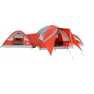 Ozark Trail 10-person 3-Dome Tent Camping Outdoors Red Camping Large Family Room
