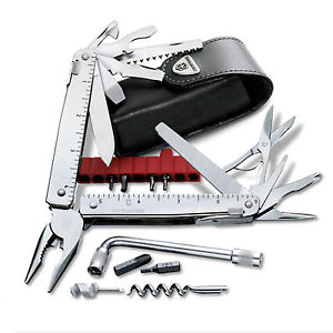 39 Functions Pocket Swiss Army Knives Swisstool 3.0338 Multi-Tools with Pouch