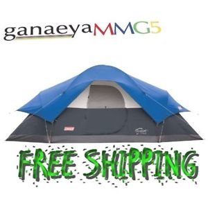 Coleman 8-Person Red Canyon Tent Camping Rainfly Hiking Outdoor Sundome, Blue