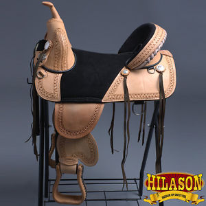 CLASSIC SERIES HILASON TREELESS WESTERN TRAIL BARREL RACING LEATHER SADDLE 17