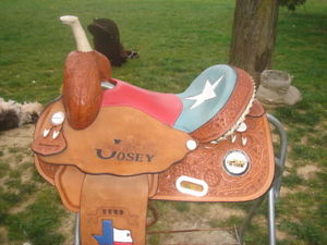 MARTHA JOSEY TROPHY BARREL RACING TRAIL ALL AROUND SADDLE NICE!  HALF PRICE!