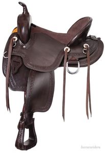 Western Mule Saddle - Dark Oil Leather  - Mule Bars-7" Gullet - 15",16"or 17"