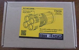 NITECORE TM26 3800 Lumen Flashlight With car & wall chargers & Batteries & case