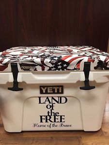 YETI NEW COOLER 35 Quart YT35W HYDRODIPPED AMERICAN FLAG PATRIOTIC