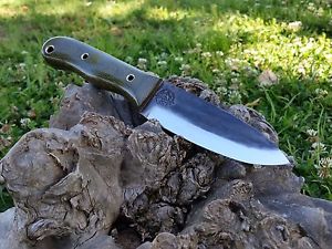 KRF Custom Bushcraft / Survival / Camping Knife  O.D Green USA Made /Free Ship