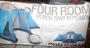 Swiss Gear 4 Room Porch Tent 10 person 19' Easy setup and Carry Bag New