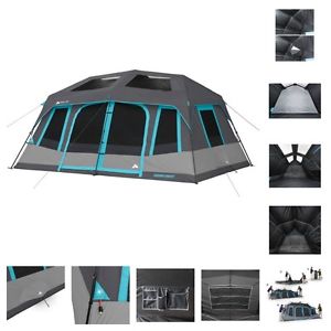 Instant Cabin Tent 10 Person 2 Room Outdoor Camping Gear Hiking Family Shelter
