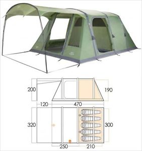 Vango Solaris 500 5 berth person man camping inflatable airbeam tent - 2016