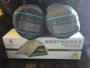 Sierra Designs Nightwatch 2 Backpacking Tent, (2) Mobile Mummy 1.5 Sleeping bags