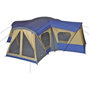 Camping Tent Ozark Trail Base Camp 14-Person  dividers create 4 separate rooms