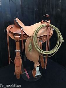 (SALE!) 16" Wade Roping/Ranch/Trail/Roper/Buckaroo Saddle - Roughout