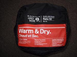 NEW MOUNTAIN HARDWEAR RATIO 32 Q.SHIELD 650 DOWN 32F/0C MUMMY SLEEPING BAG