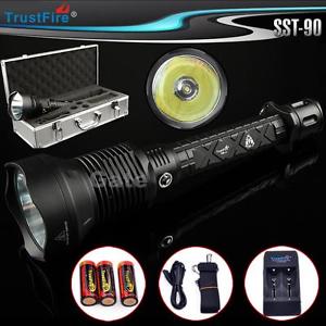 TrustFire T90-2 2500 Lumen SST-90 LED Flashlight 3x26650 Full Set Torch+ Charger