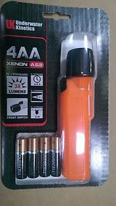 Box of 10 Underwater Kinetics 14109 Orange UK4AA Xenon Front Switch Flashlights